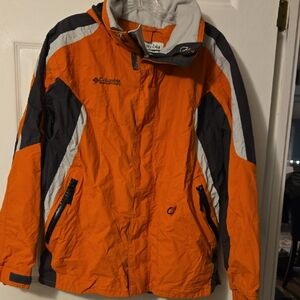 Columbia Vibrant Orange and Gray Waterproof Whirlibird Hooded Jacket